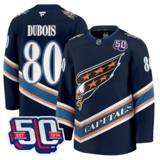 Men Pierre Dubois Jersey #80 Washington Capitals Eagle 50th Anniversary Navy