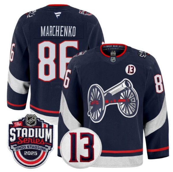 Kirill Marchenko Jersey #86 Columbus Blue Jackets 2025 Stadium Series Navy