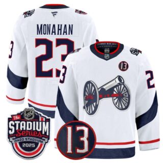 Sean Monahan Jersey #23 Columbus Blue Jackets 2025 Stadium Series White