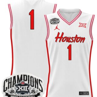 Team Jersey #1 Houston Cougars 2025 Big 12 Champions Stitched White