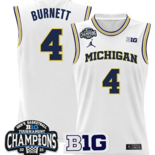Nimari Burnett Jersey #4 Michigan Wolverines 2025 Big Ten Champions White
