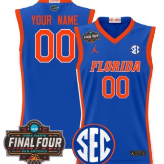 Custom Florida Gators Jersey 2025 Final Four Patch Basketball Stitched Royal