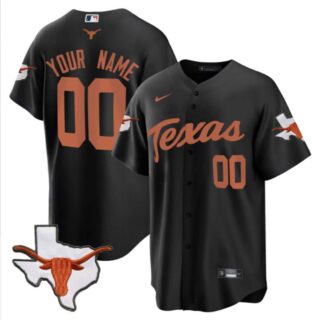 Custom Texas Longhorns Baseball Black Jersey All Stitched