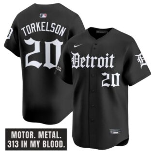 Spencer Torkelson Jersey #20 Detroit Tigers Motor Gothic Edition Vapor Limited Stitched Black