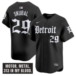 Tarik Skubal Jersey #29 Detroit Tigers Motor Gothic Edition Vapor Premier Limited Stitched Black