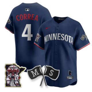 Carlos Correa Jersey #4 Minnesota Twins Alternate Limited Stitched Navy
