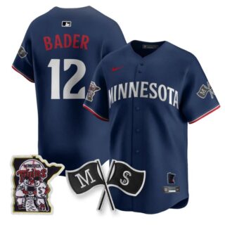 Harrison Bader Jersey #12 Minnesota Twins Alternate Limited Stitched Navy