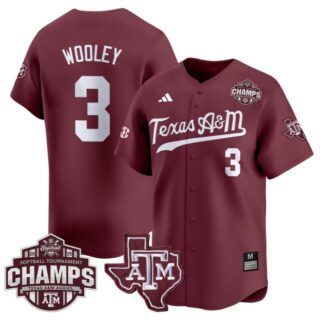Koko Wooley Jersey #3 Texas A&M Aggies 2025 SEC Champions Patch Limited Stitched Maroon