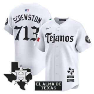Screwston Jersey #713 Houston Astros Mexico Tejano Barrio Style Vapor Limited Stitched White