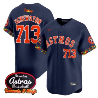 Screwston Jersey #713 Houston Astros x El Tiempo Cantina Vapor Premier Limited Stitched Navy
