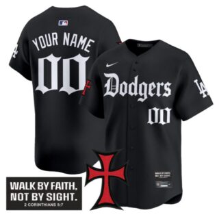 Custom Los Angeles Dodgers Jersey Faith Glory Edition Vapor Premier Limited Stitched Black