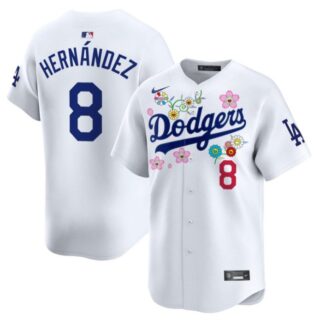 Kike Hernandez Jersey #8 Los Angeles Dodgers x Takashi Murakami 2025 Vapor Limited Stitched White