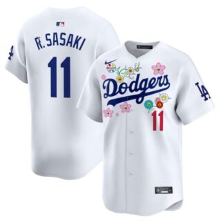 Roki Sasaki Jersey #11 Los Angeles Dodgers x Takashi Murakami 2025 Vapor Limited Stitched White