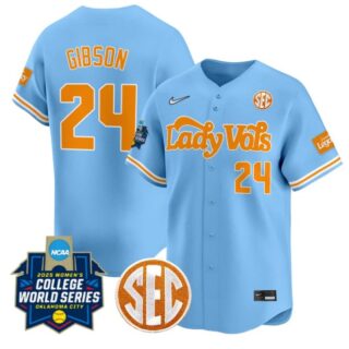 McKenna Gibson Jersey #24 Tennessee Volunteers Softball 2025 World Series Stitched Blue