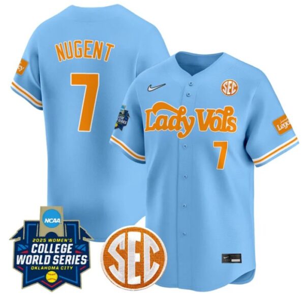 Sophia Nugent Jersey #7 Tennessee Volunteers Softball 2025 World Series Stitched Blue