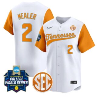 Laura Mealer Jersey #2 Tennessee Volunteers Softball 2025 World Series Stitched White