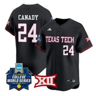 NiJaree Canady Jersey #24 Texas Tech Red Raiders 2025 World Series Stitched Black