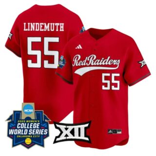 Bailey Lindemuth Jersey #55 Texas Tech Red Raiders Softball 2025 World Series Stitched Red