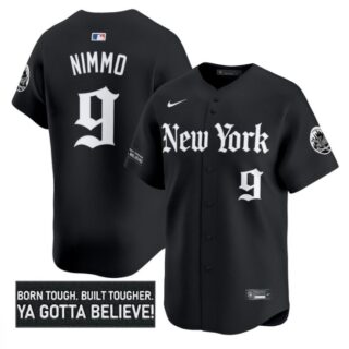 Brandon Nimmo Jersey #9 New York Mets Gothic Borough Edition Stitched Black