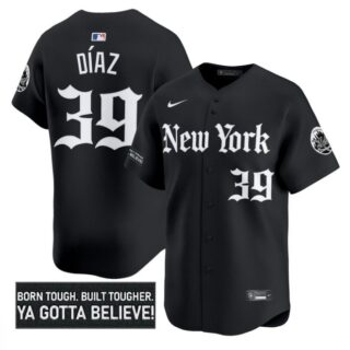 Edwin Diaz Jersey #39 New York Mets Gothic Borough Edition Stitched Black