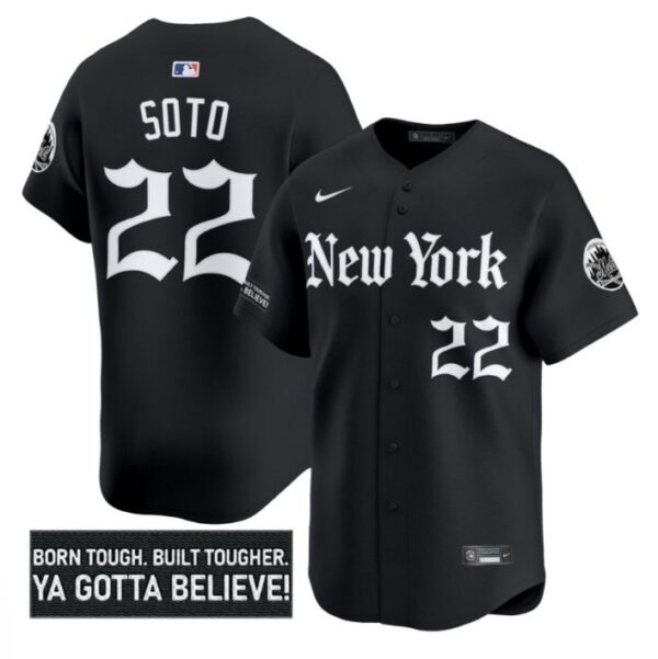 Juan Soto Jersey #22 New York Mets Gothic Borough Edition Stitched Black