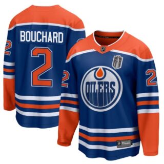Evan Bouchard 2 Edmonton Oilers 2025 Stanley Cup Final Home Breakaway Men Jersey Royal