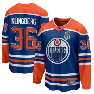 John Klingberg 36 Edmonton Oilers 2025 Stanley Cup Final Home Breakaway Men Jersey Royal