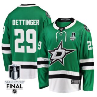 Jake Oettinger 29 Dallas Stars 2025 STANLEY CUP Final Patch Home Men Jersey Green