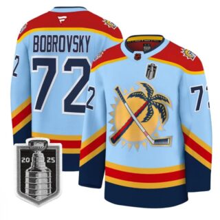Sergei Bobrovsky Jersey #72 Florida Panthers 2025 Stanley Cup Final Blue