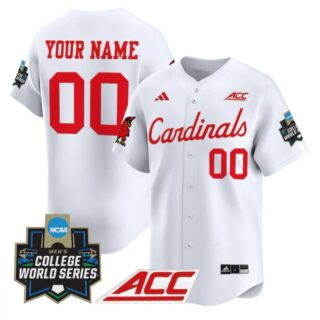 Custom Louisville Cardinals Jersey 2025 World Series Stitched White