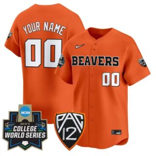 Custom Oregon State Beavers Jersey 2025 World Series Stitched Orange