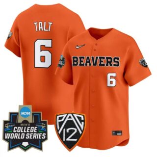 Easton Talt Jersey #6 Oregon State Beavers 2025 World Series Stitched Orange