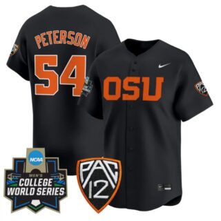 Tyce Peterson Jersey #54 Oregon State Beavers 2025 World Series Stitched Black