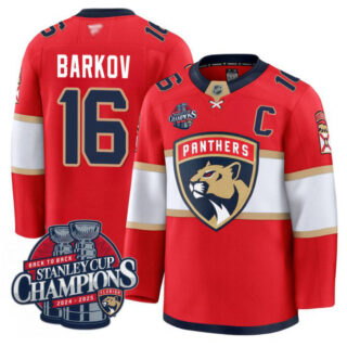 Aleksander Barkov Jersey 16 Florida Panthers 2025 Stanley Cup Back To Back Red