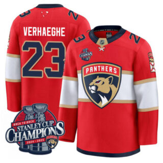 Carter Verhaeghe Jersey #23 Florida Panthers 2025 Stanley Cup Back To Back Red