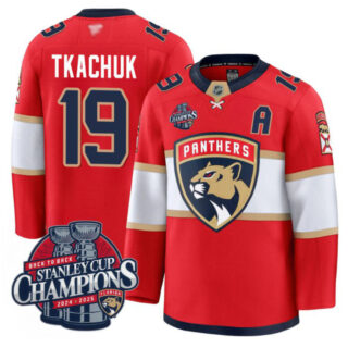 Matthew Tkachuk Jersey #19 Florida Panthers 2025 Stanley Cup Back To Back Red
