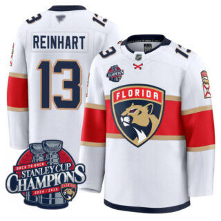 Sam Reinhart Jersey #13 Florida Panthers 2025 Stanley Cup Back To Back White