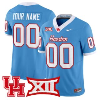 Custom Houston Cougars Jersey Name, Number 2025 Vapor Stitched Light Blue