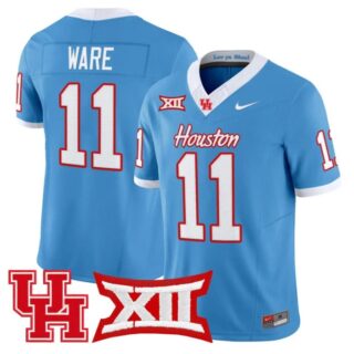 Andre Ware Jersey #11 Houston Cougars 2025 Vapor Limited Stitched Light Blue