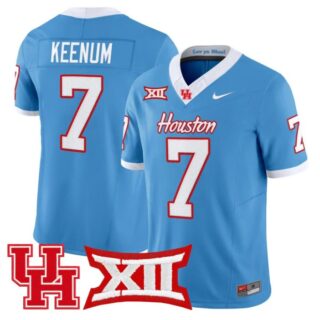 Case Keenum Jersey #7 Houston Cougars 2025 Vapor Limited Stitched Light Blue
