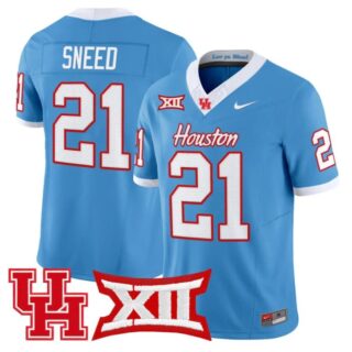 Stacy Sneed Jersey #21 Houston Cougars 2025 Vapor Limited Stitched Light Blue