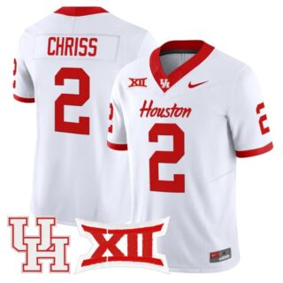 Zeon Chriss Jersey #2 Houston Cougars 2025 Vapor Limited Stitched White