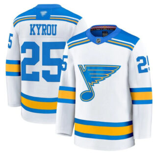 Jordan Kyrou Jersey #25 St. Louis Blues 2025-26 Premium Stitched White