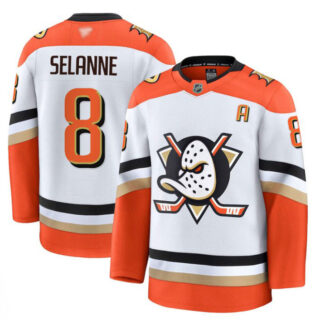 Teemu Selanne Jersey #8 Anaheim Ducks 2025 Premium Stitched Away
