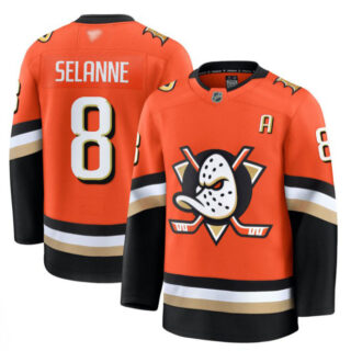 Teemu Selanne Jersey #8 Anaheim Ducks 2025 Premium Stitched Home