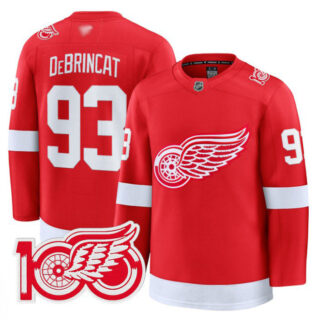 Alex DeBrincat Jersey #93 Detroit Red Wings 100th Anniversary Stitched Red