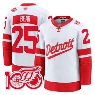 Carter Bear Jersey #25 Detroit Red Wings 100th Anniversary Stitched Stadium