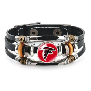 Atlanta Falcons NFL Pro football team jewel cowhide bracelet leather hand jewelry