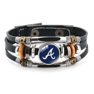 Atlanta Warriors MLB Pro football team jewel cowhide bracelet leather hand jewelry