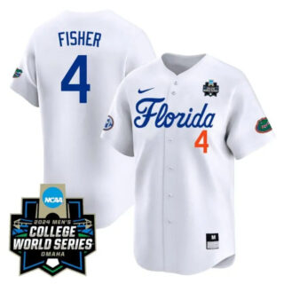 Cade Kurland Jersey #4 Florida Gators 2024 College World Series Vapor Premier Limited NCAA Baseball Stitched Florida White